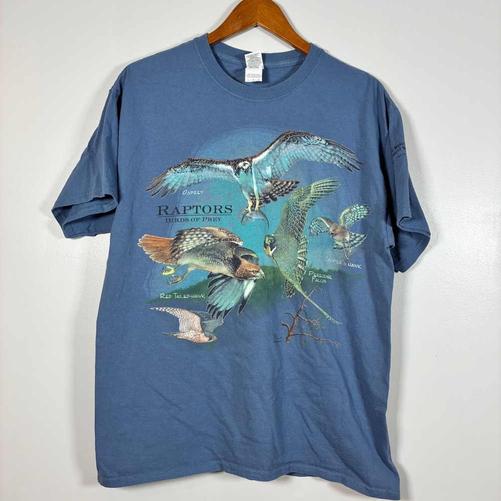 Raptors Birds of Prey Cape Cod Graphic Tee L Gorpcore Ornithology Birdcore